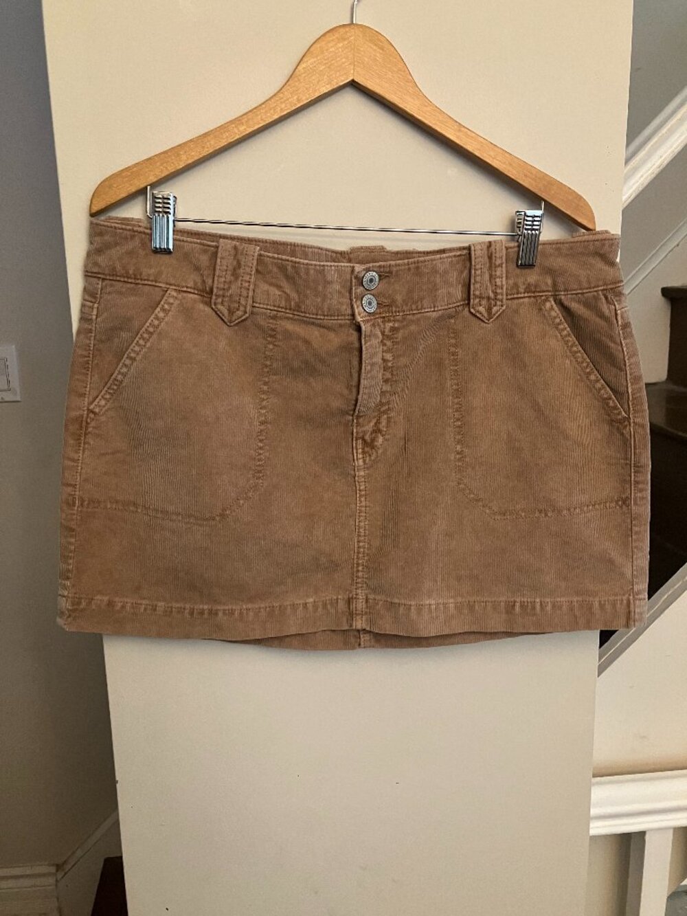 American Eagle Corduroy Tan Miniskirt